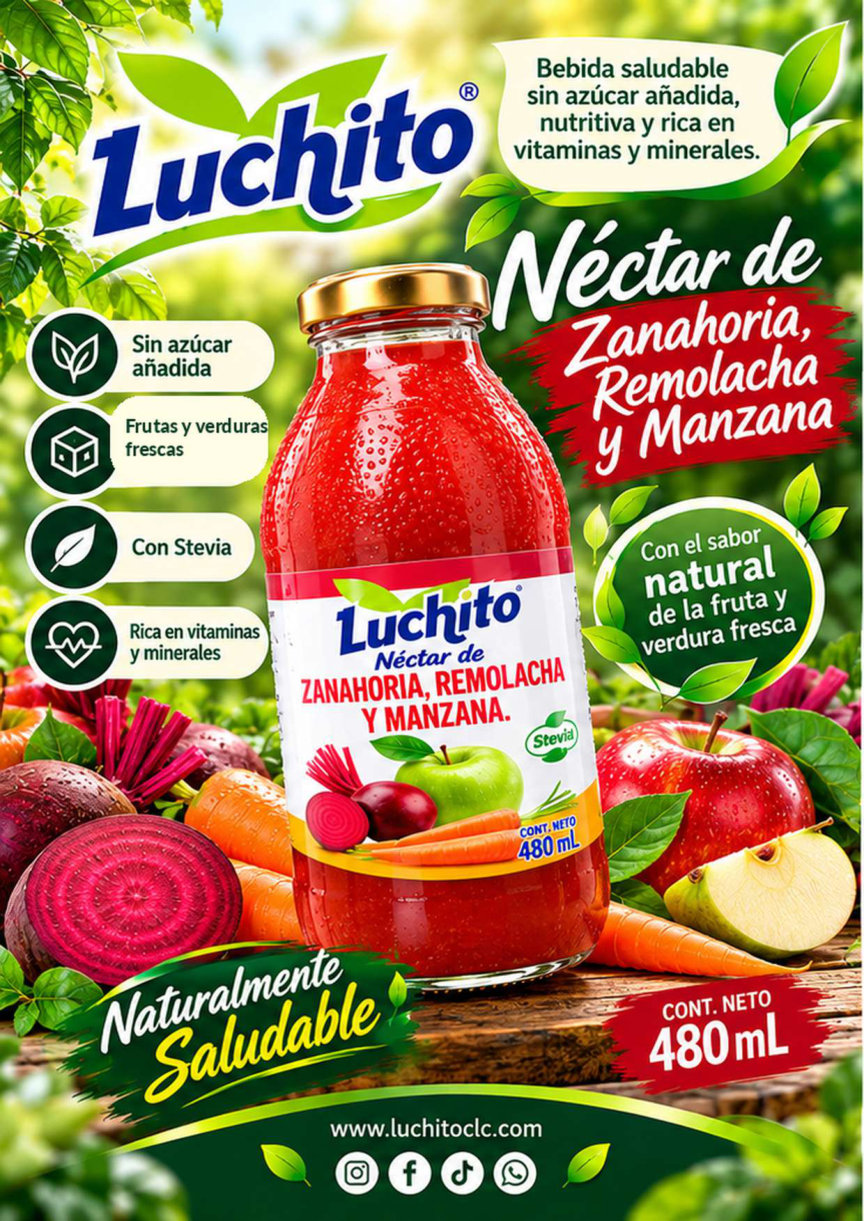 Publicidad original Luchito néctar de zanahoria, remolacha y manzana